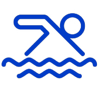 Miami Athletic Club blue swimmer icon Miami Athletic Club blue swimmer icon