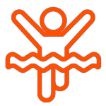 Miami Athletic Club orange swim icon Miami Athletic Club orange swim icon
