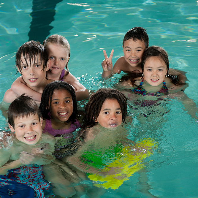 Miami Athletic Club group of children in swimming pool