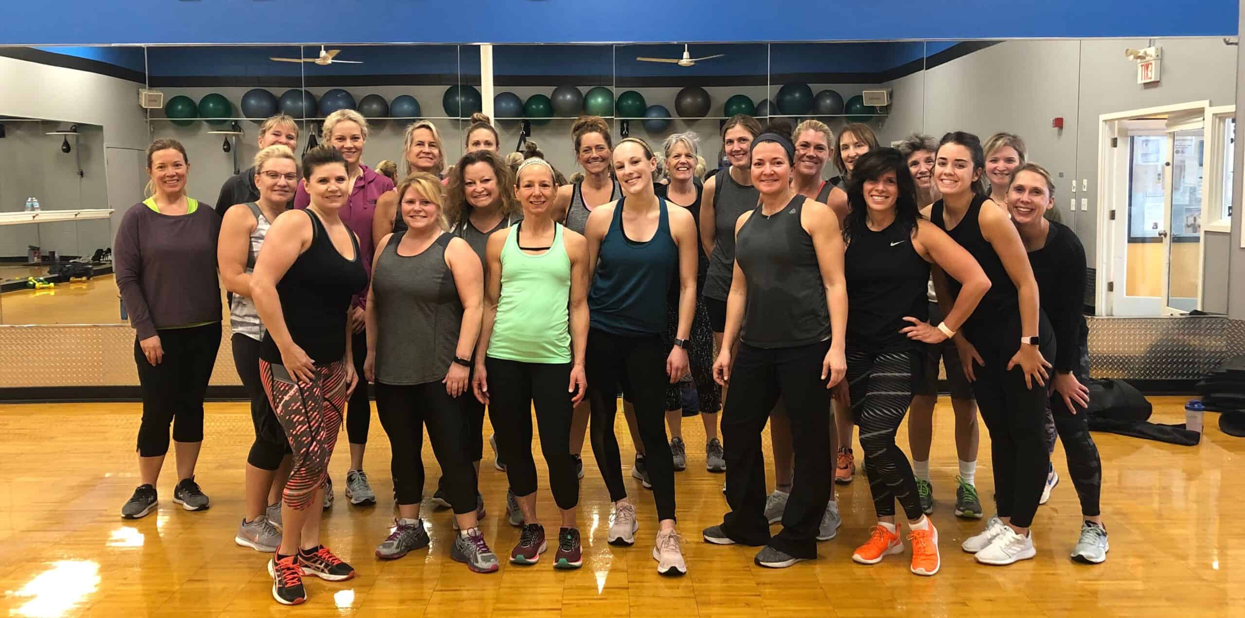 Miami Athletic Club Group Fitness class group of women smiling